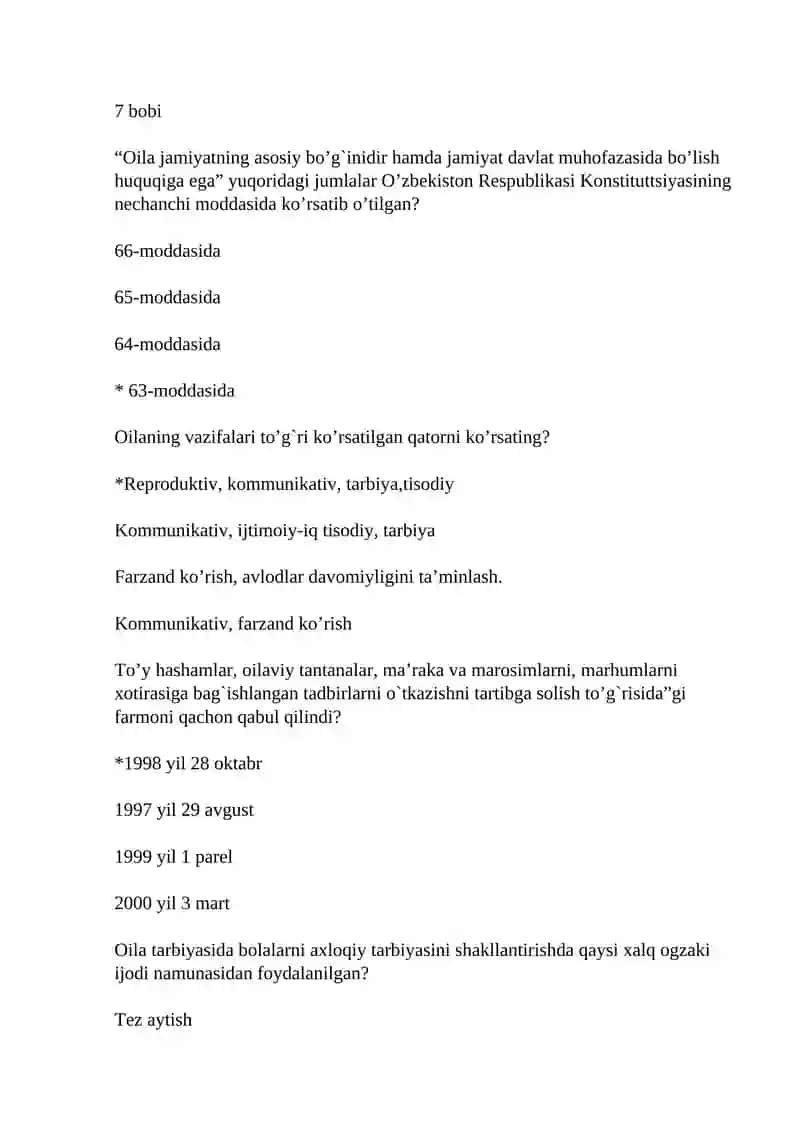 Bola tarbiyasi 2