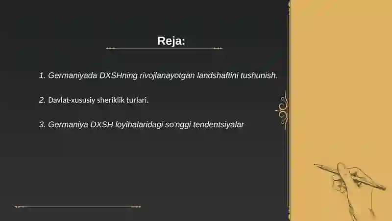 Germaniyada Davlat-Xususiy Sherikchiligi 2