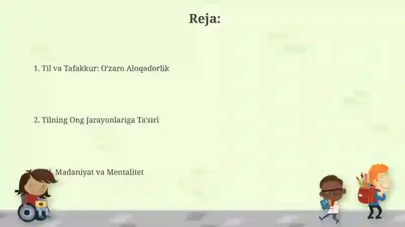 Til, Madaniyat va Mentalitet 2