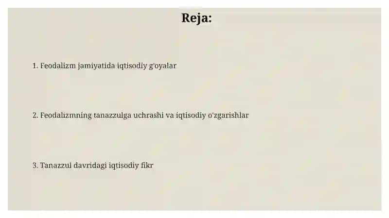Feodalizmning iqtisodiy asoslari 2