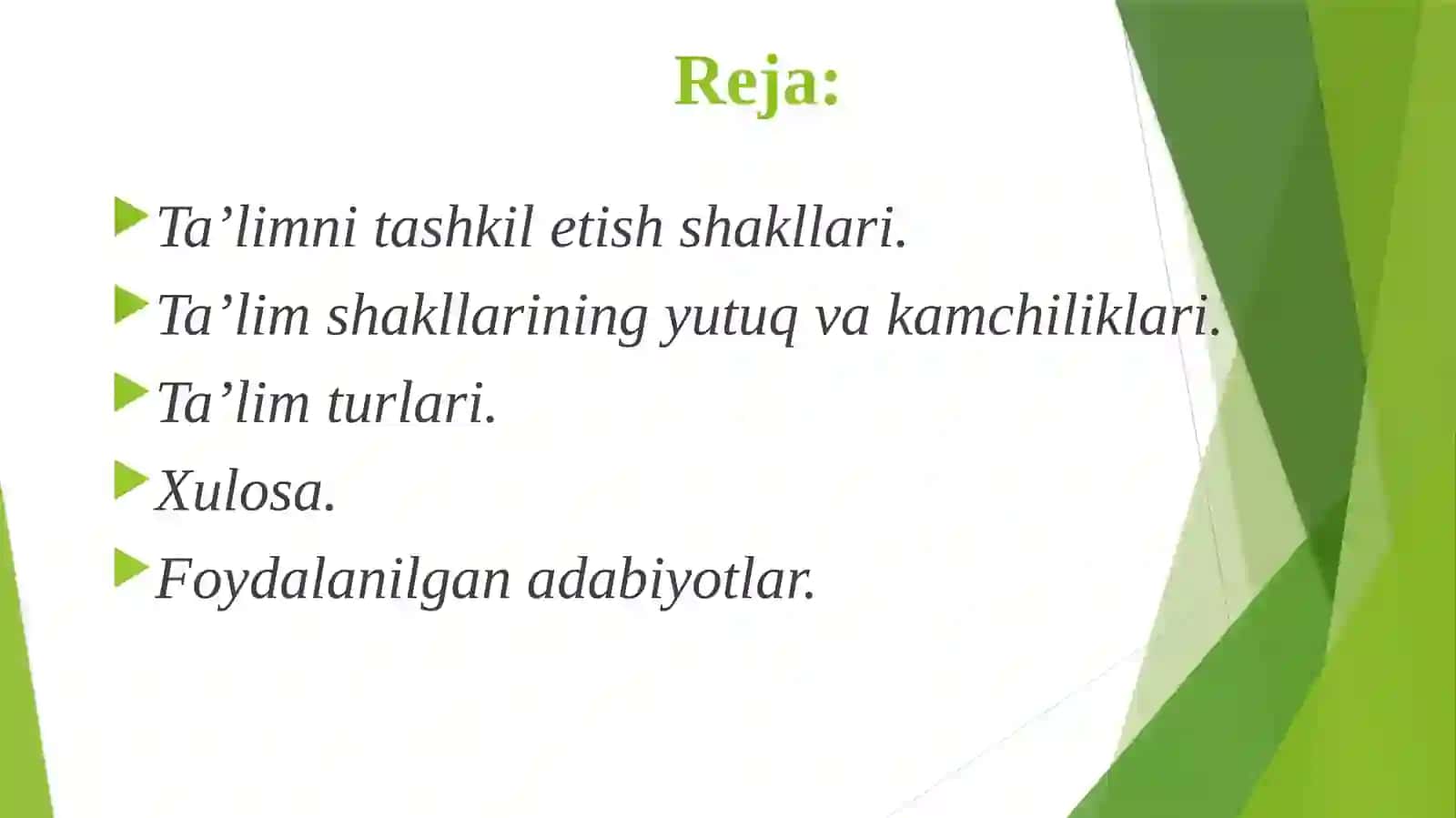 Ta’lim tashkili tashkili va shakllar 2