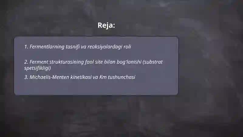 Fermentlar yordamida boradigan reaksiyalar 2