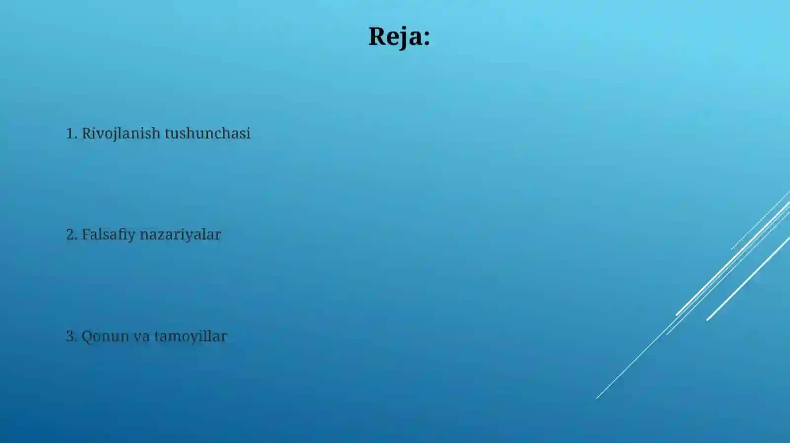 Rivojlanish Falsafasi 2