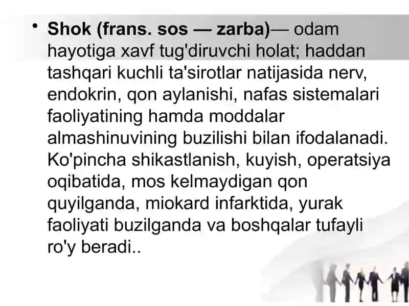 Kardiogen shok klinikasi va davo choralari 2