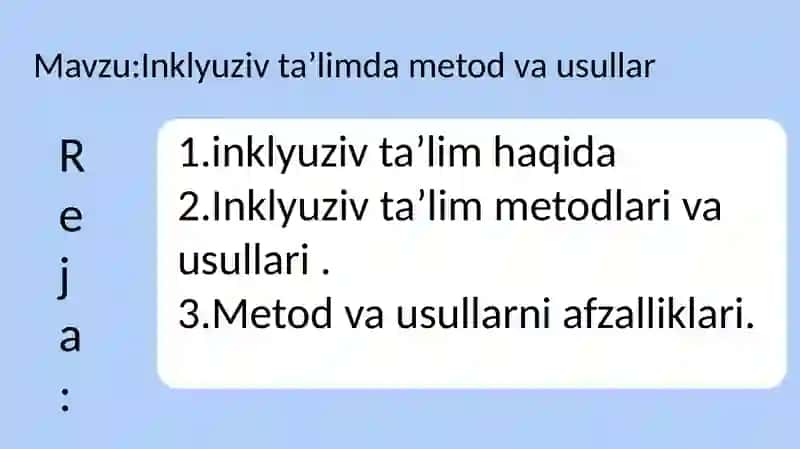 Inklyuziv ta'lim metodlari 2