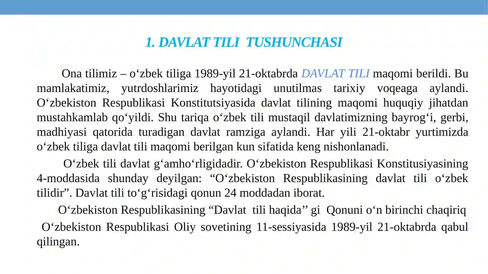 O‘zbek Tili - Davlat Tili 2