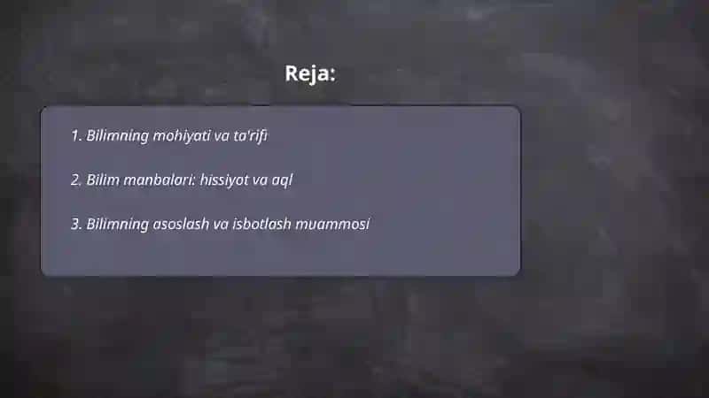 Bilimning falsafiy muammolari 2