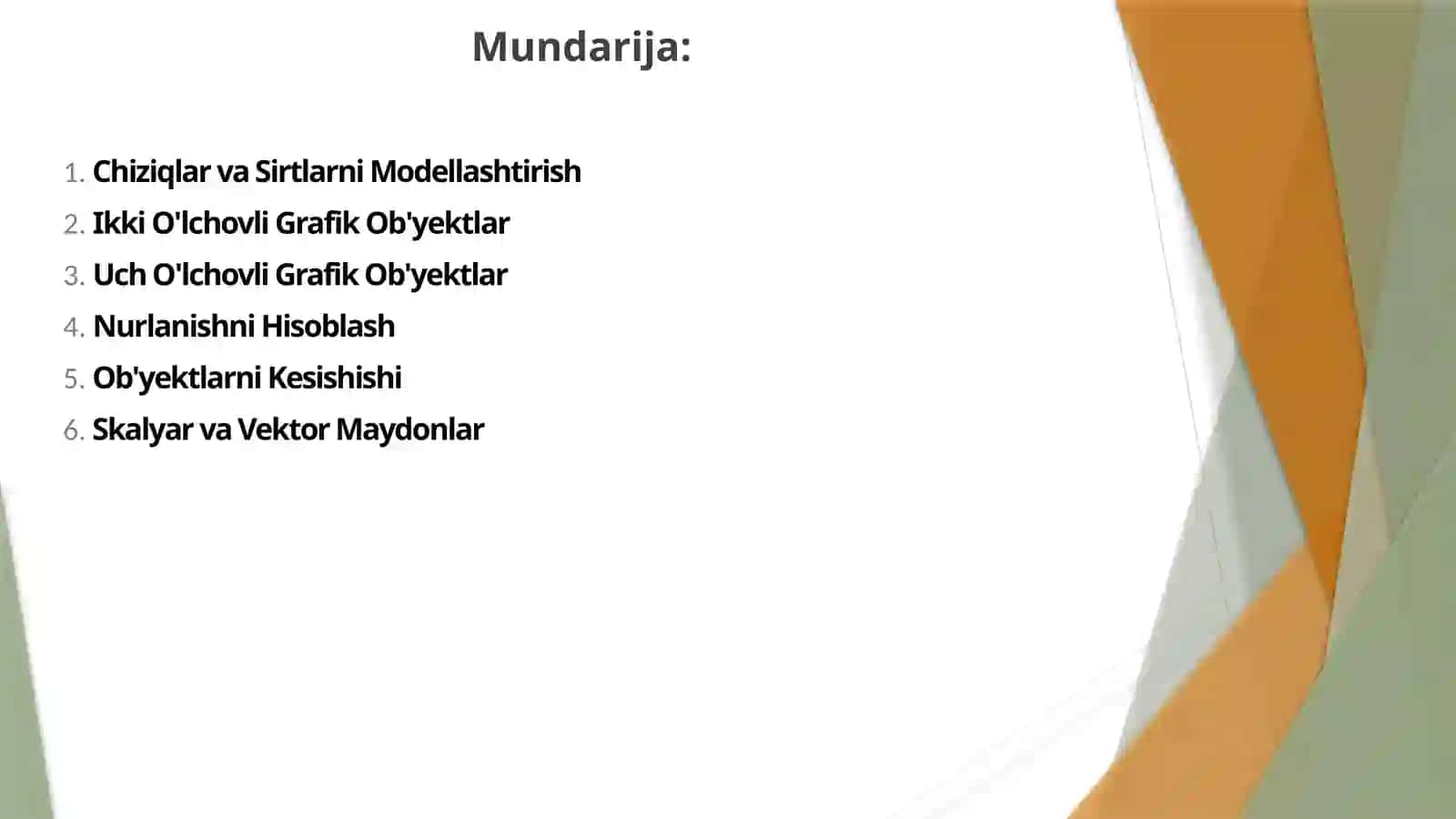 Uch O’lchovli Grafik ob’yektlarni Qurish Usul Va Algoritimlari 2