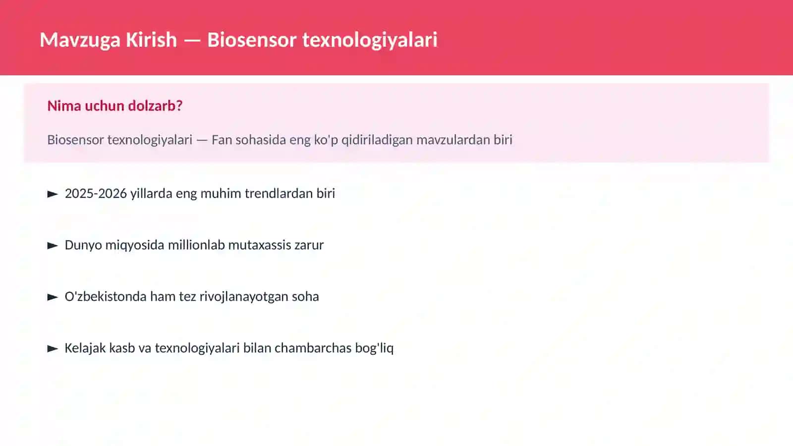 Biosensor texnologiyalari 2