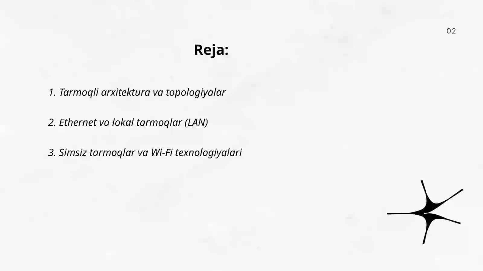 Tarmoqli texnalogiyalar va internet xizmatlari 2