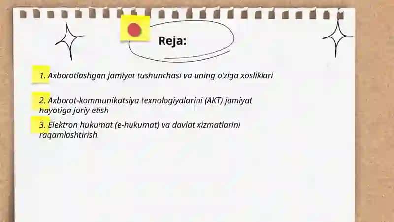 Axborotlashgan jamiyat va uning isloxatlari 2