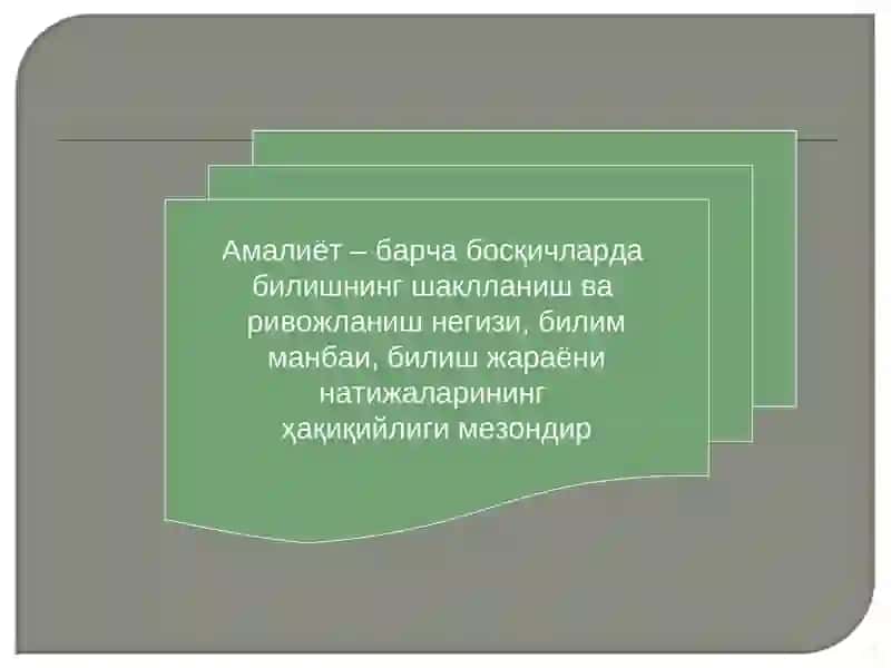 НАЗАРИЯ ВА АМАЛИЁТНИНГ БИРЛИГИ 2