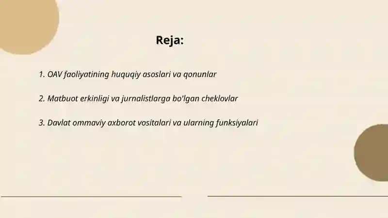 O'zbekiston Respublikasida ommaviy axborot vositalarining faoliyati 2
