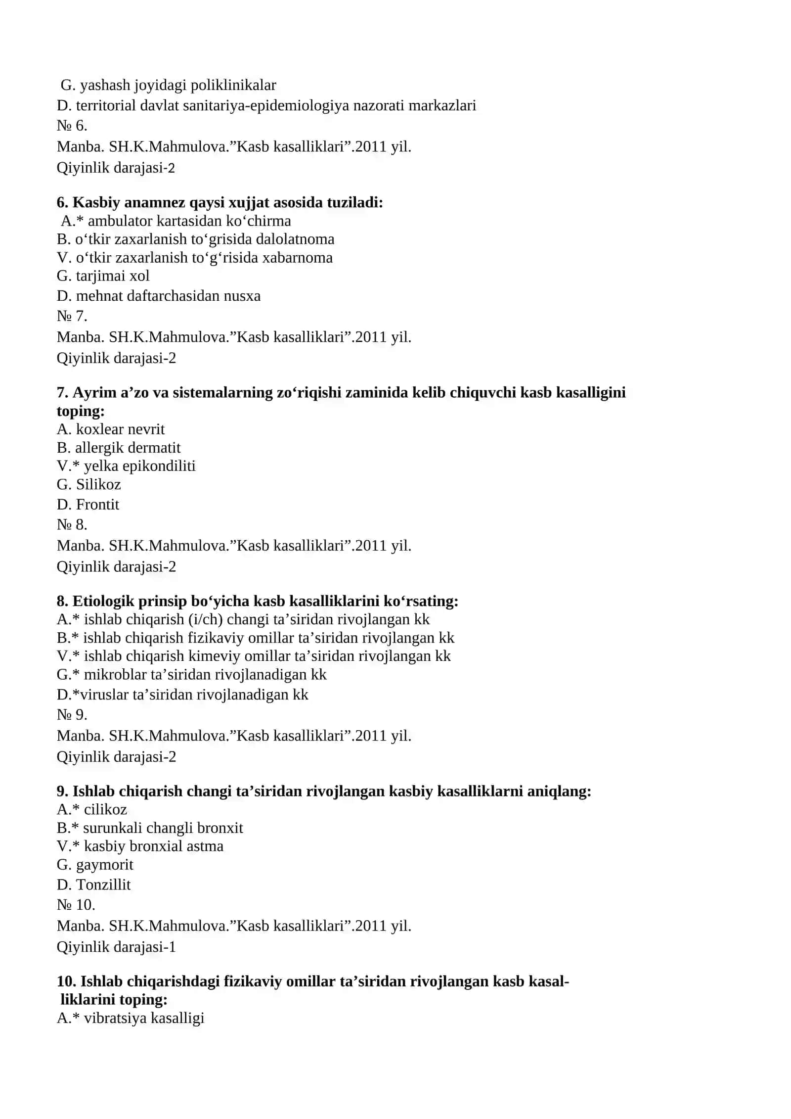 Kasb kasalliklari 2