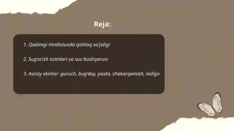 Qadimgi Hindiston xo'jaligi 2