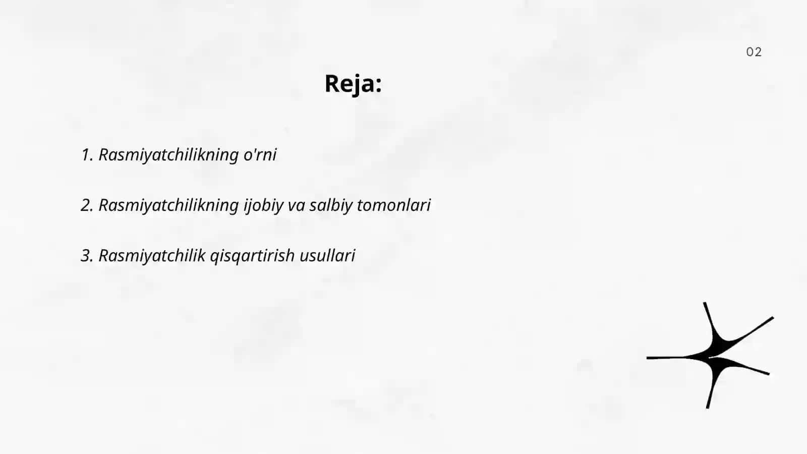 Rasmiyatchilikning o'rni 2