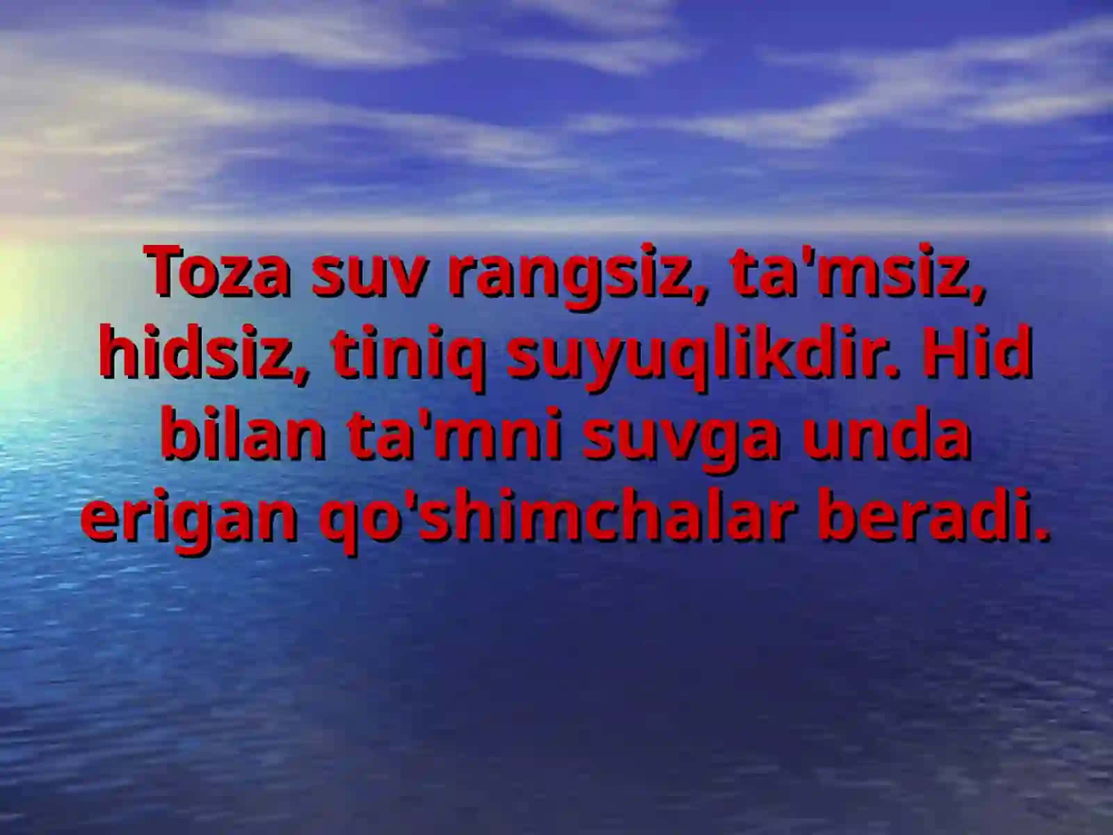 SUVNING FIZIK VA KIMYOVIY XOSSALARI 2