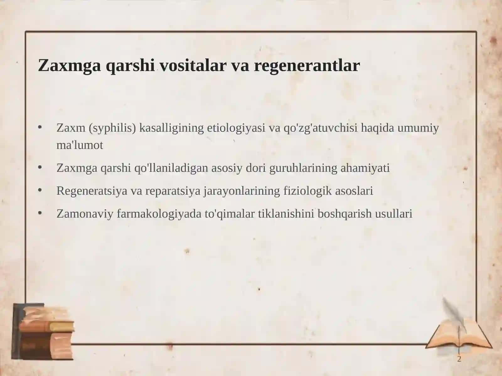 Zaxmga Qarshi Vositalar 2