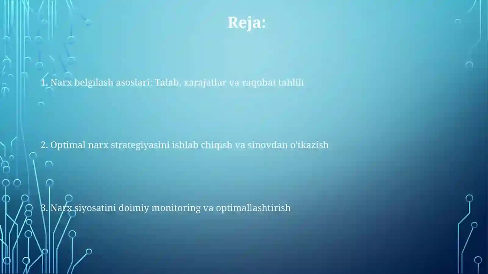 Korxona uchun optimal narx diapazonini aniqlash 2