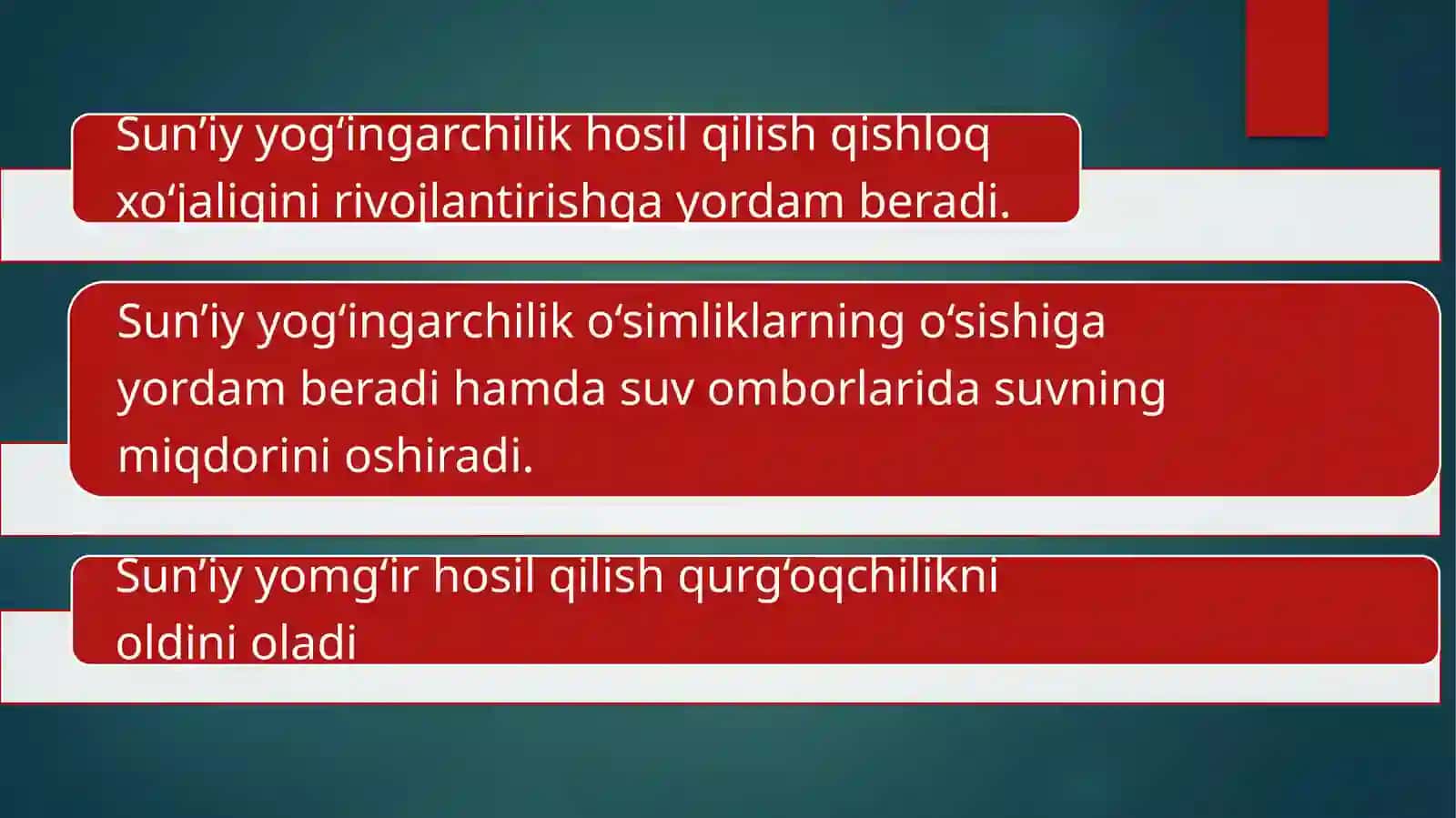 SUN’IY YOMG‘IR HOSIL QILISH 2