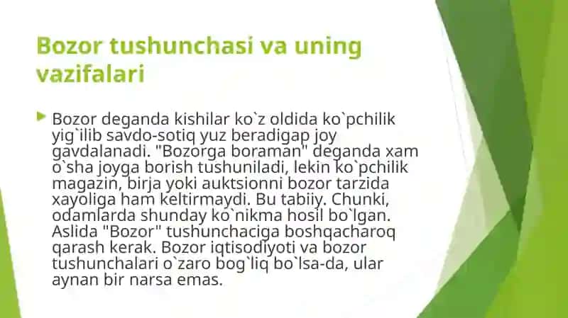 BOZOR VA UNING VAZIFASI 2
