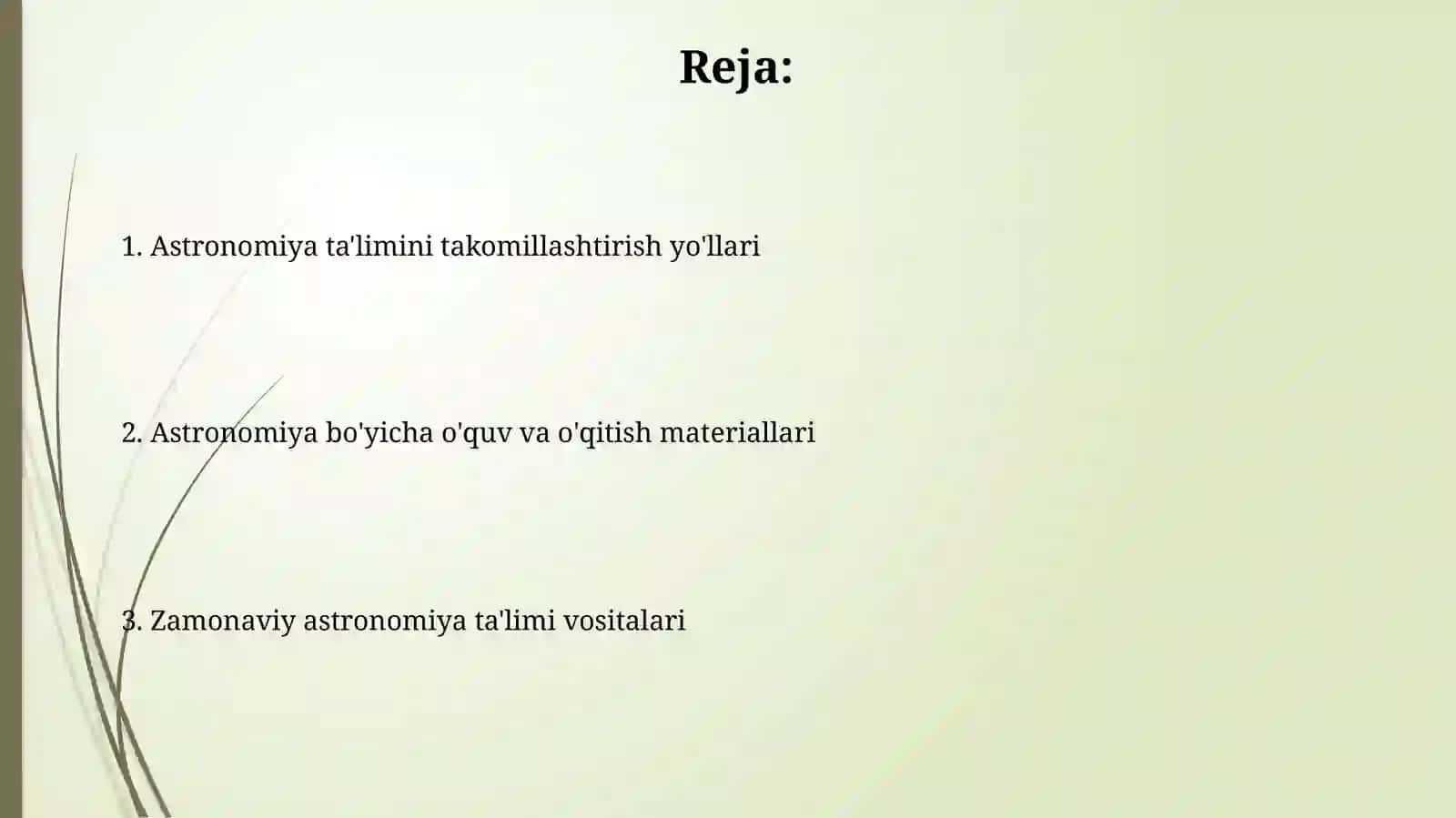 Astronomiyadan oʻquv vaoʻquv-metodikmateriallarning 2