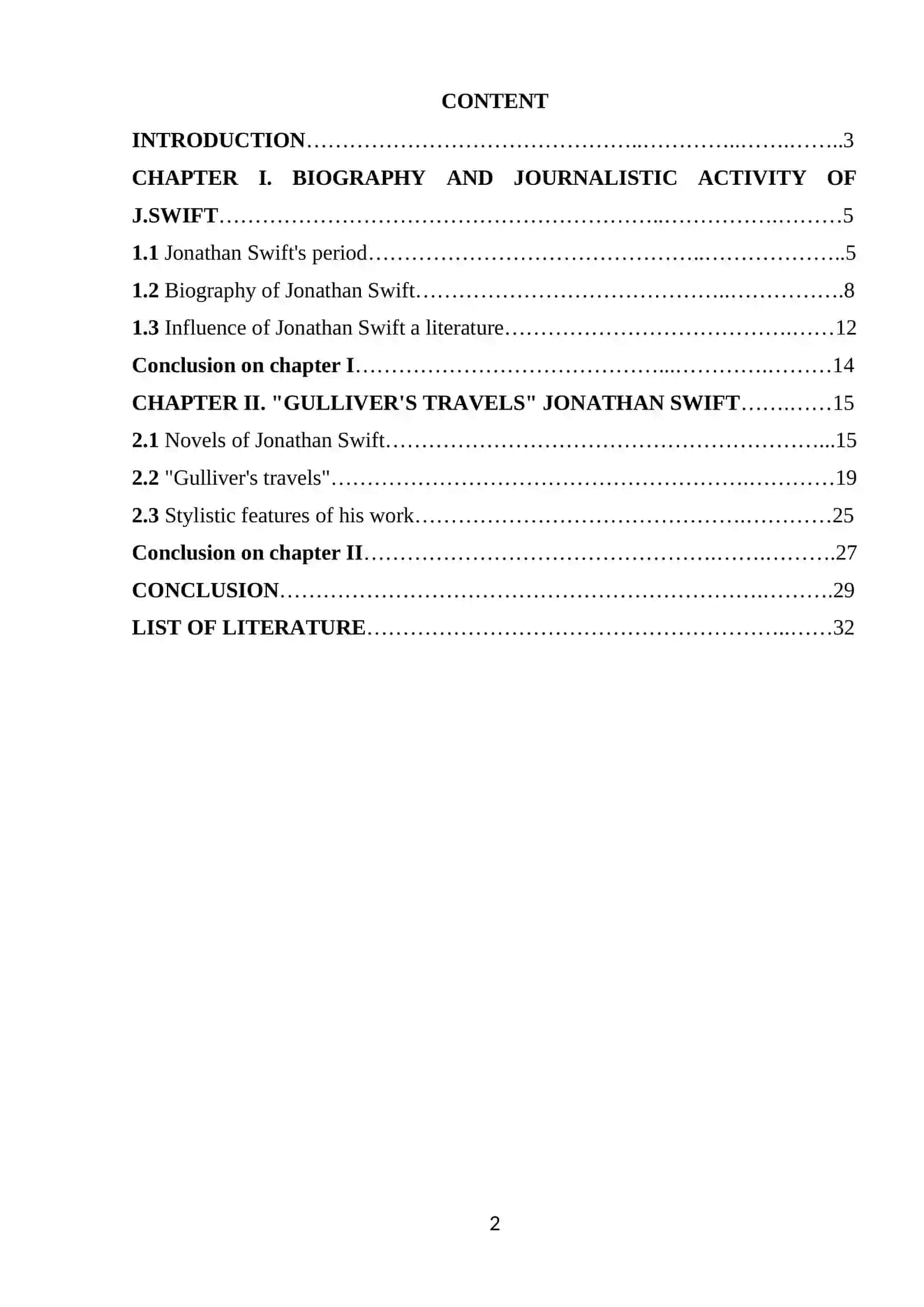 Mavzu: “Gulliver’s travels” Jonathan Swift 2
