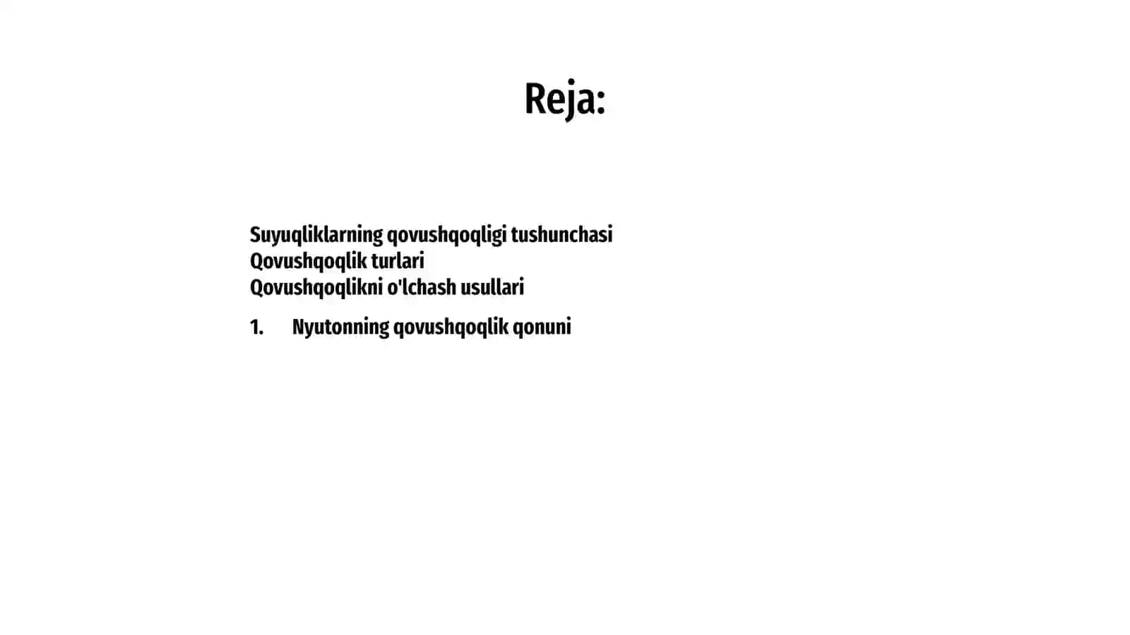 Suyuqliklarning qovushqoqligi Nyuton tenglamasi 2