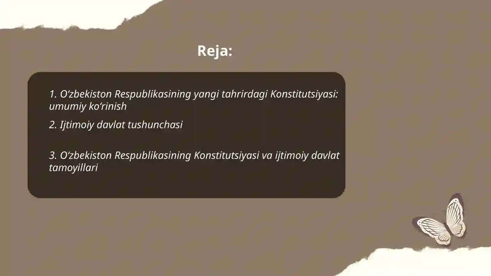 Yangi tahrirdagi Oʻzbekiston Respublikasi Konstitutsiyasi-ijtimoiy davlatning huquqiy asosi 2