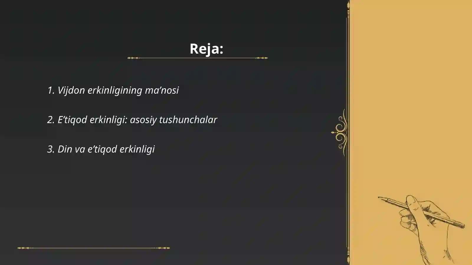 Vijdon va eʼtiqod erkinligining taʼrifi 2