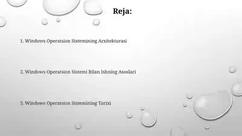 Windows operatsion tizim tarixi va unda ishlash asoslari 2