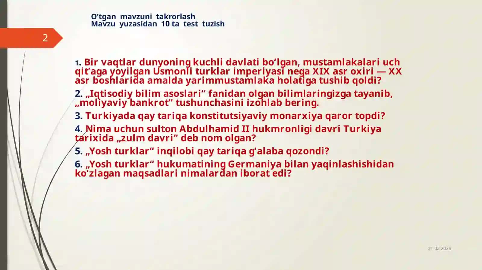 XIX asr oxiri XX asr boshlarida Shimoliy Afrika 2
