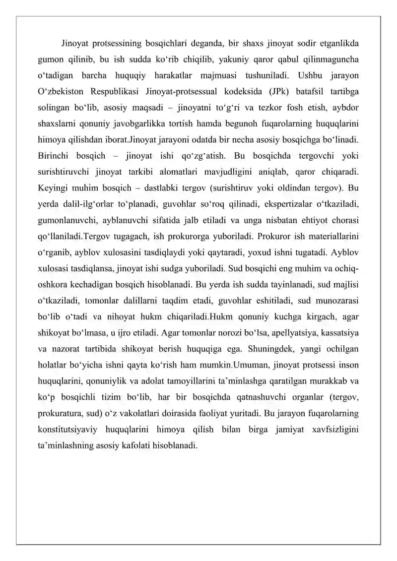 Jinoyat protsessining bosqichlari 2