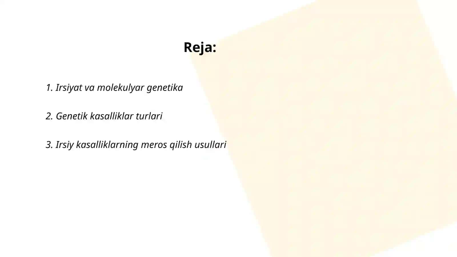Irsiyat va molekulyar genetika 2