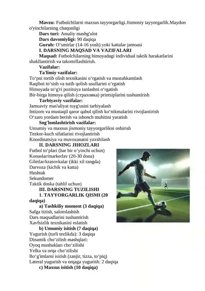 Futbolchilarni maxsus tayyorgarligi 2