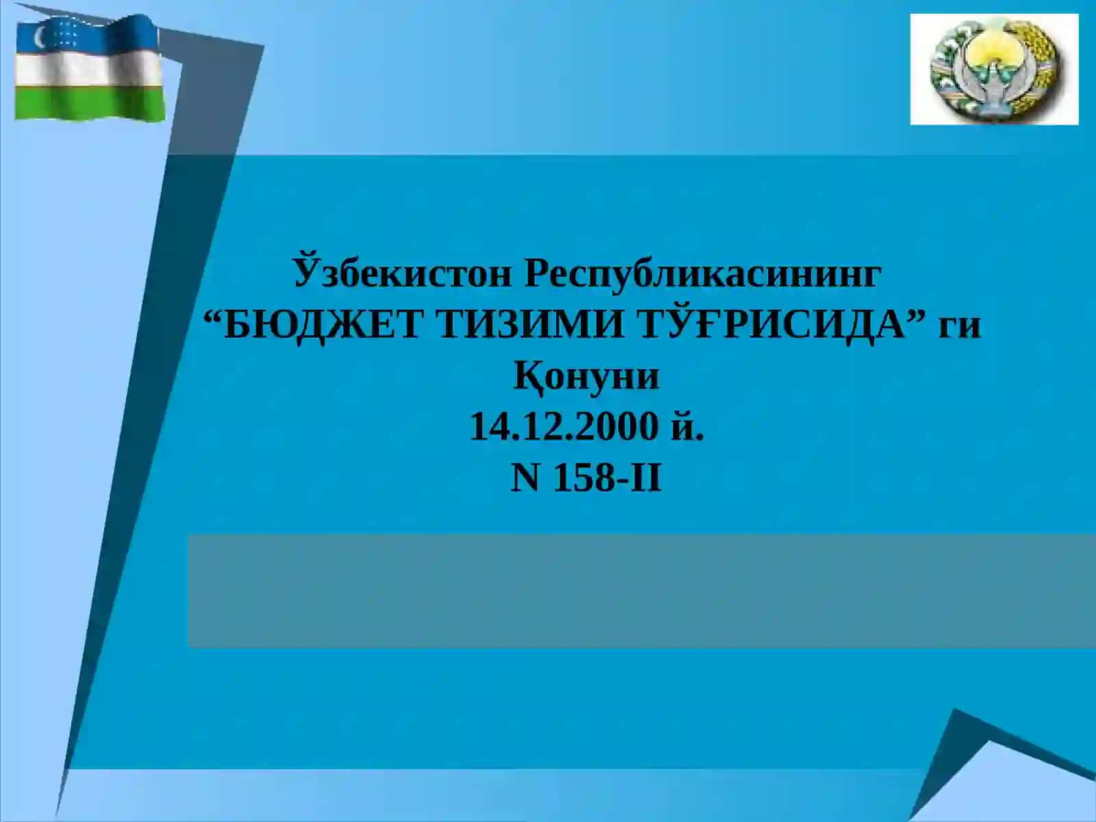 Ўзбекистон Республикаси бюджет тизими ва тузилмаси 2