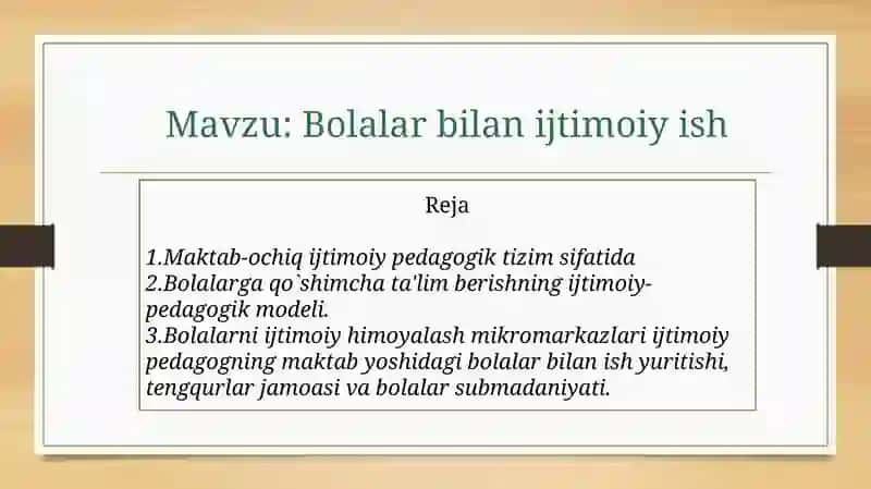 Bolalar bilan ijtimoiy ish 2