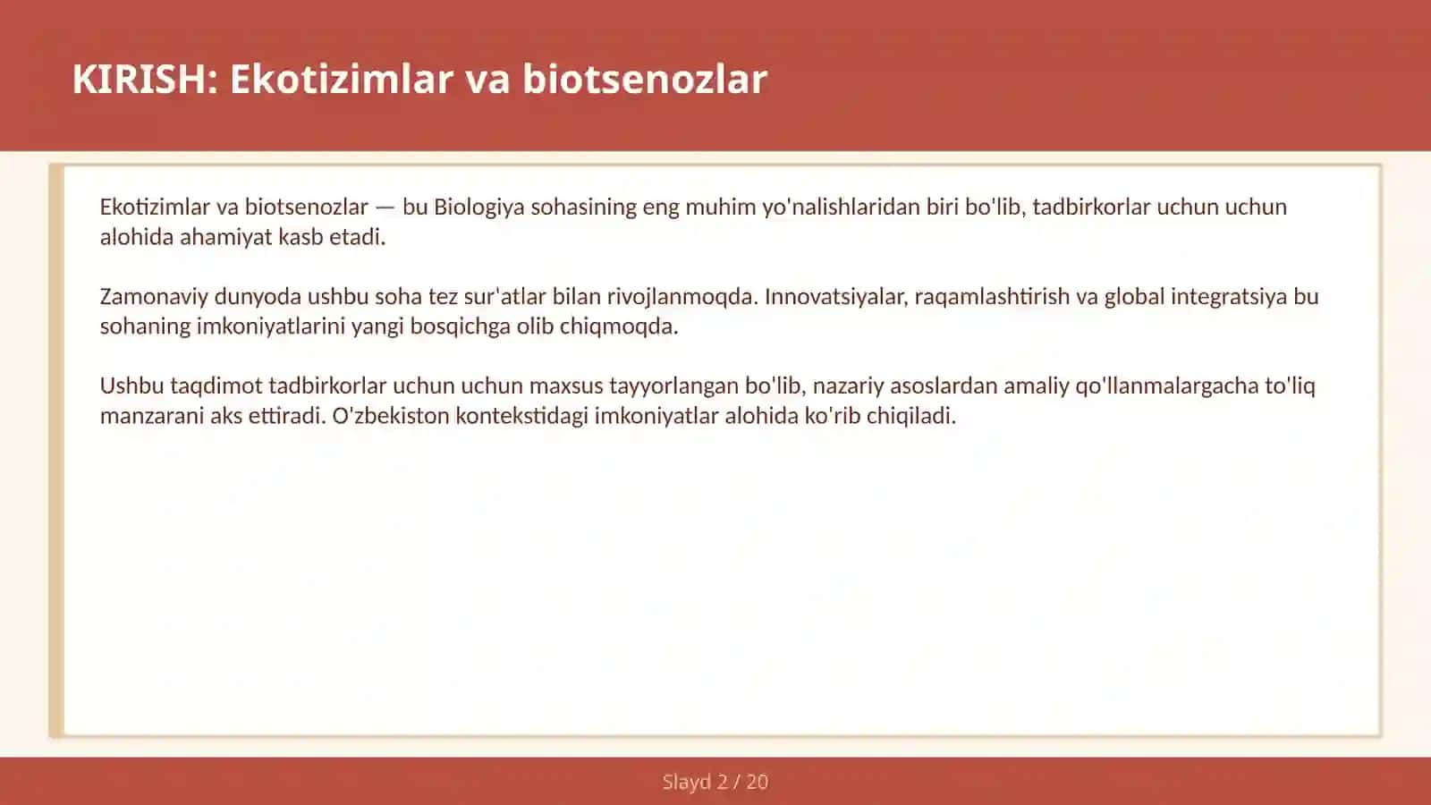 Ekotizimlar va biotsenozlar 2