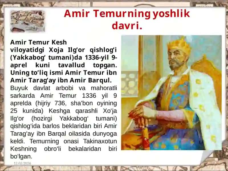 Amir Temur va Temuriylar davrida Uzbek davlatchiligi 2