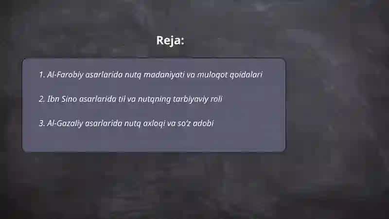 Al-Farobiy asarlarida nutq madaniyati va muloqot qoidalari 2