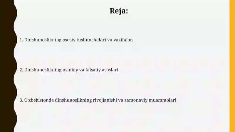 Dinshunoslik fanining predmeti va funksiyalari 2