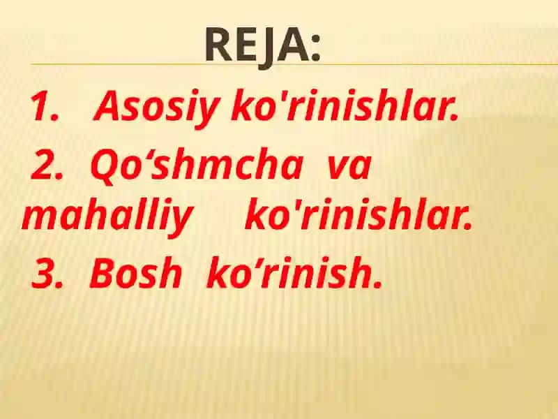 Ko’rinishlar 2