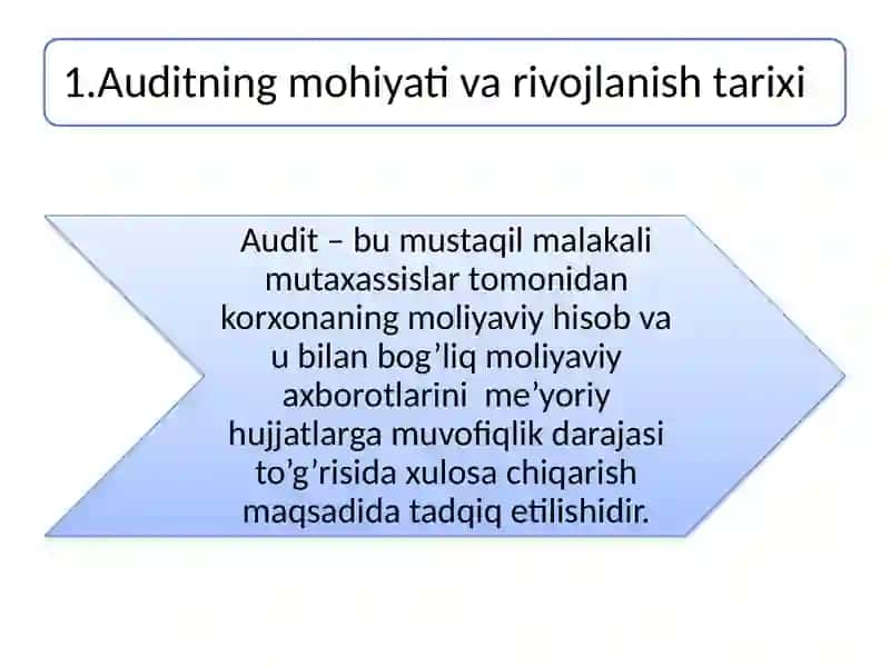 Auditning mohiyati,zarurligi va ahamiyati 2