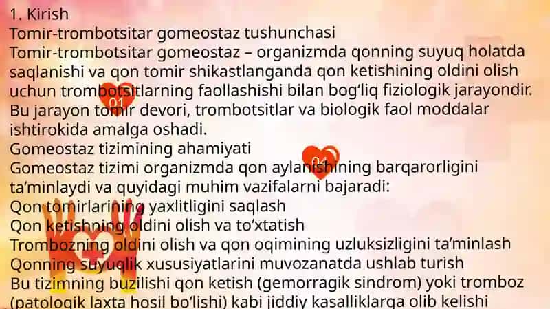 Tomir-trombotsitar gomeostaz 2