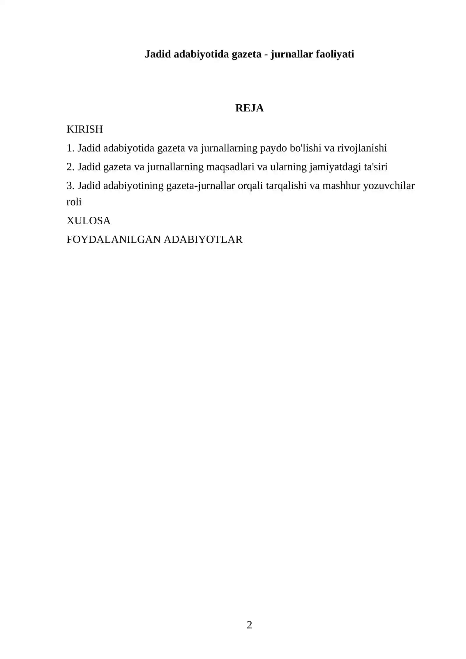 Jadid adabiyotida gazeta - jurnallar faoliyati 2