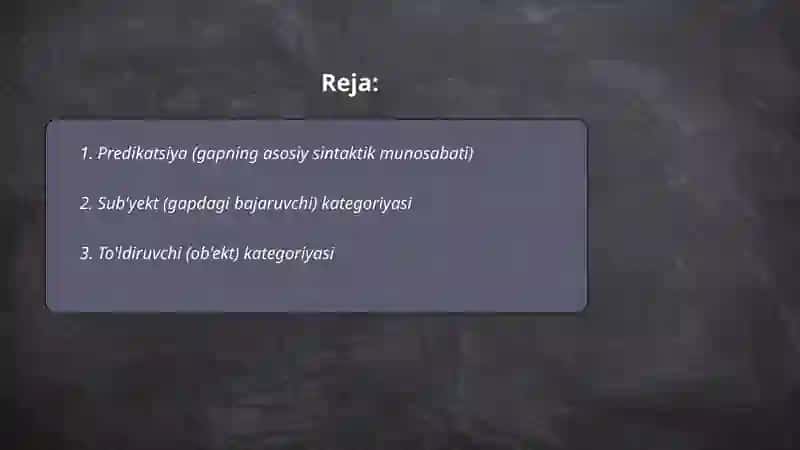 Aloqa-munosabat (sintaktik) kategoriyalari 2