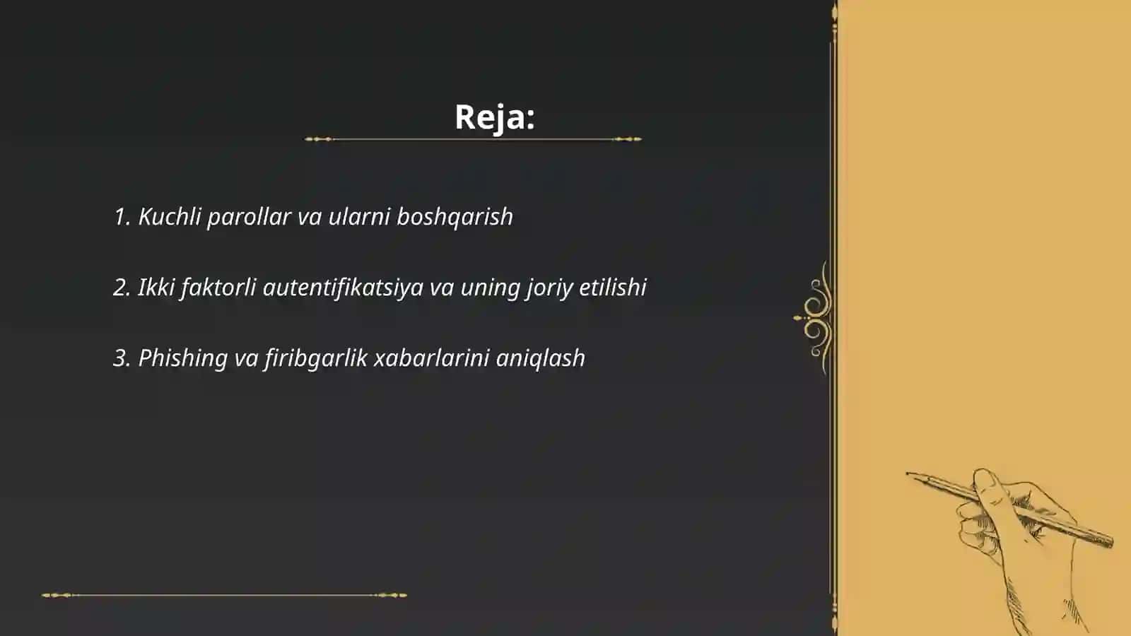 Foydalanuvchi xavfsizligi 2