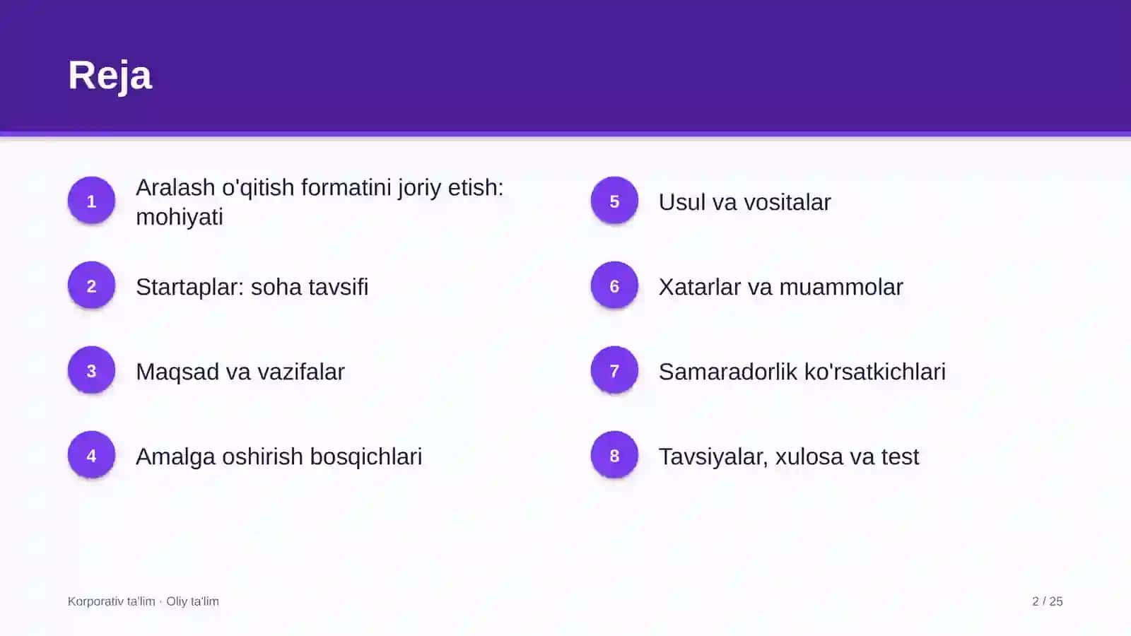 startaplarda aralash o'qitish formatini joriy etish 2699 2