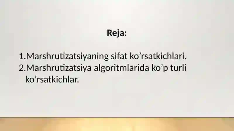 Tarmoqboshqaruvidamarshrutizatsiyavazifalari 2