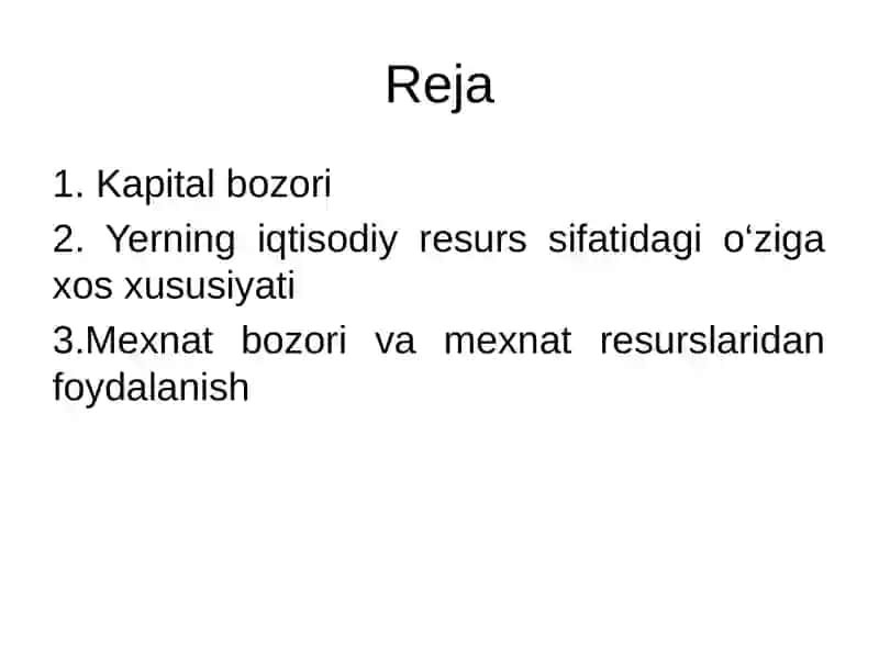 Ishlab chiqarish omillari BOZORI 2